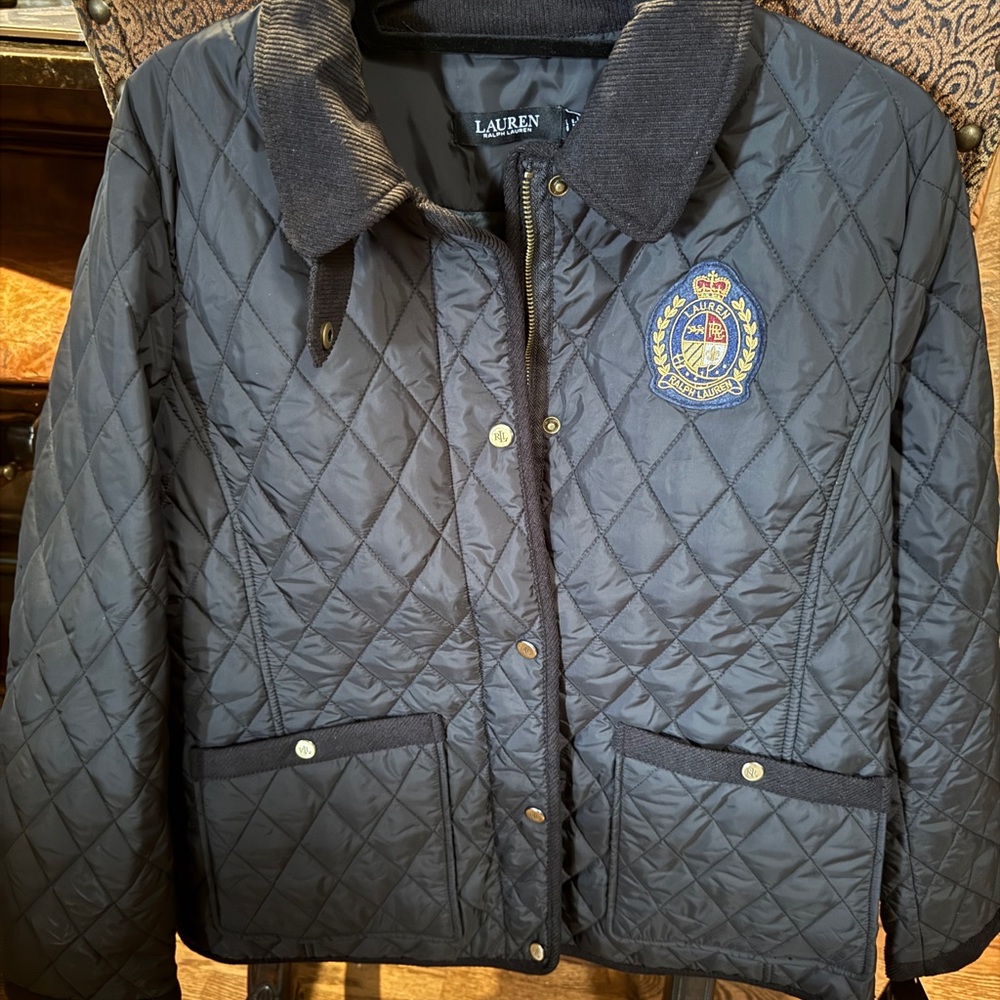 VINTAGE Ralph Lauren Quilted Black Utility Jacket